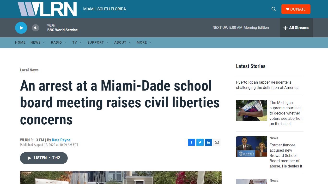 An arrest at a Miami-Dade school board meeting raises civil liberties ...